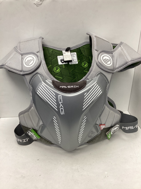 Vist Large View of Product Image Which is Used Maverik MX Lacrosse Shoulder Pads Grey MD