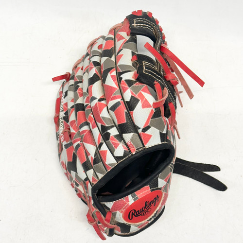 Vist Large View of Product Image Which is Used Rawlings WPL105B BB/SB Glove RH Throw White/Black/Red 10 1/2"