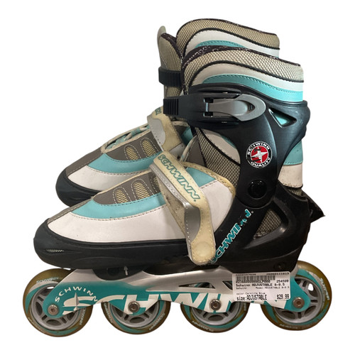 Vist Large View of Product Image Which is Used Schwinn ADJUSTABLE 8-9.5 Senior Rec Fitness Skates Carolina Blue Adjustable