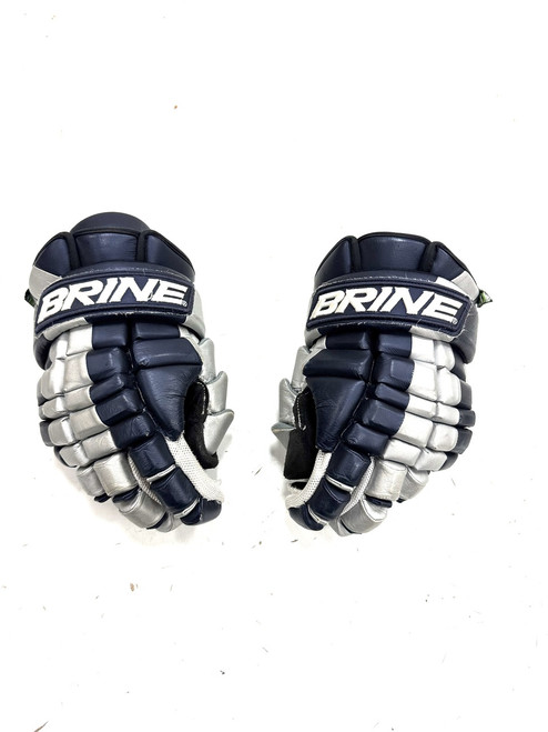 Vist Large View of Product Image Which is Used Brine DEFT Lacrosse Gloves Mens Navy Blue LG