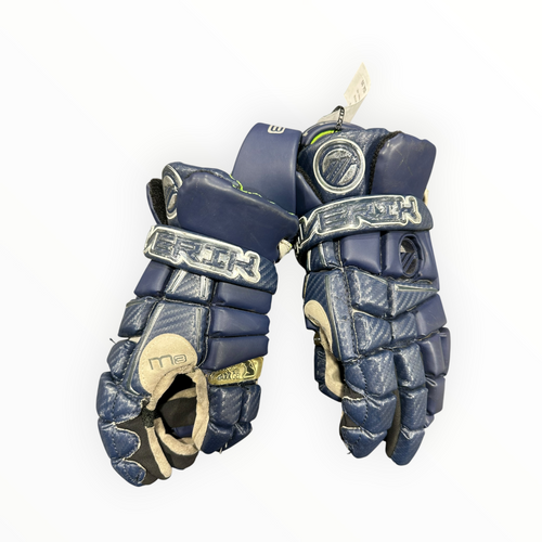 Vist Large View of Product Image Which is Used Maverik M3 Lacrosse Gloves Mens Navy Blue 16"
