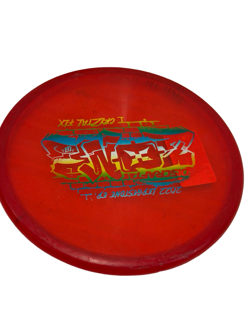 Vist Large View of Product Image Which is Used Discraft Zone 2022 LEDGESTONE Disc Golf Mid Range Red 172g