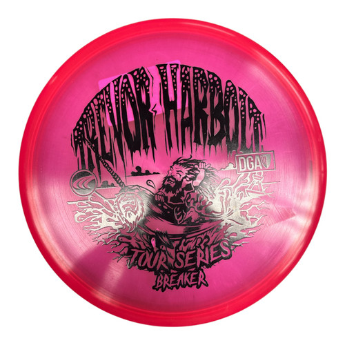 Vist Large View of Product Image Which is Used DGA TREVOR HARBOLT BREAKER MIDRANGE Disc Golf Mid Range Pink