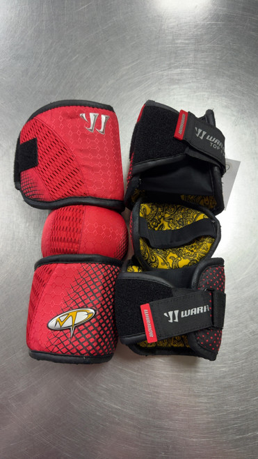 Vist Large View of Product Image Which is Used Warrior MEG8 Lacrosse Arm Pads/Guards Red MD