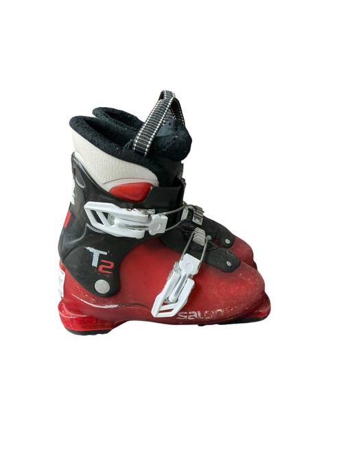 Vist Large View of Product Image Which is Used Salomon T2 Boys DH Ski Boot Red 200 MP - Y13.5