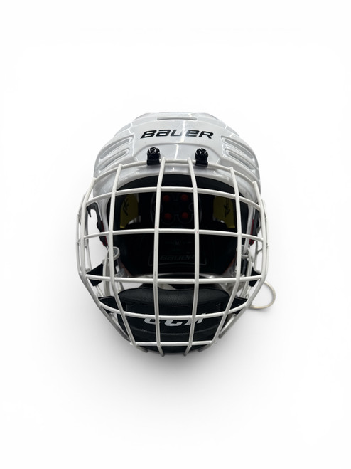 Vist Large View of Product Image Which is Used Bauer REAKT 75 Helmet Cage Combo White MD