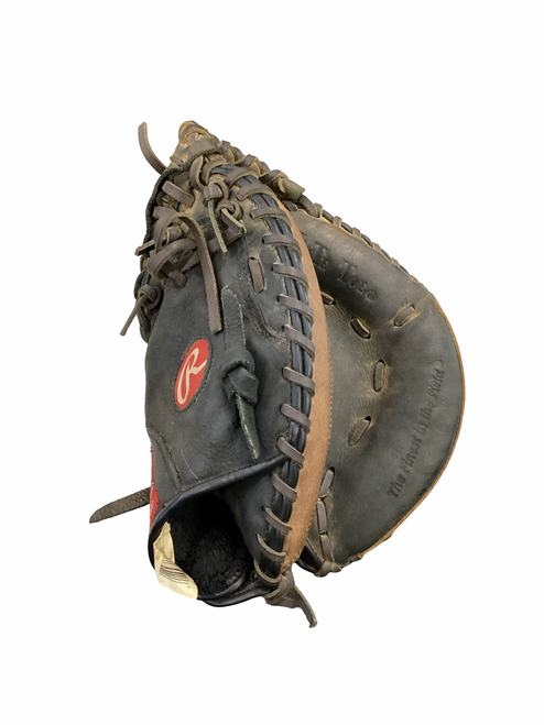 Vist Large View of Product Image Which is Used Rawlings PREMIUM SERIES BB/SB Catchers RH Throw Black 32 1/2"
