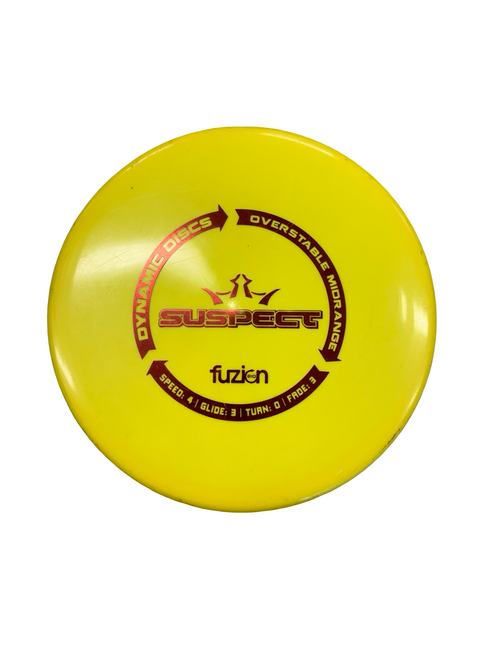 Vist Large View of Product Image Which is Used Dynamic Discs SUSPECT Disc Golf Mid Range Yellow