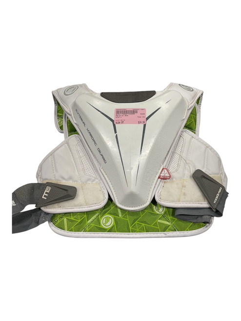 Vist Large View of Product Image Which is Used Maverik EKG Lacrosse Shoulder Pads White SM