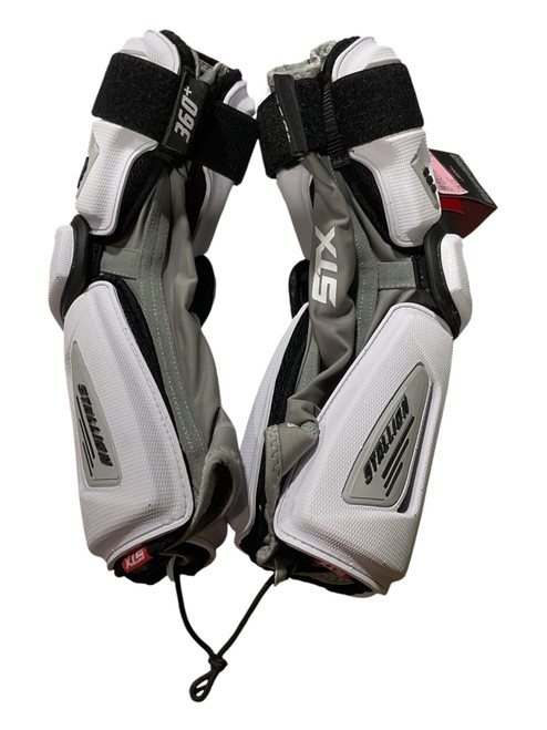 Vist Large View of Product Image Which is Used STX STALLION Lacrosse Arm Pads/Guards White LG