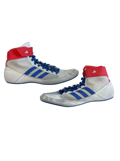 Vist Large View of Product Image Which is Used Adidas Wrestling Shoes White Senior 8.5