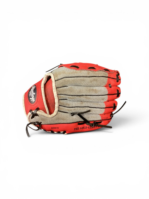 Vist Large View of Product Image Which is Used Rawlings PL0SS BB/SB Glove LH Throw Red 10"