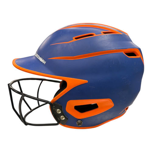 Vist Large View of Product Image Which is Used BoomBah BBH2SP ROY/ORN-JR 6 1/4-7 Batting Helmet w/Mask Royal Blue And Orange M/L
