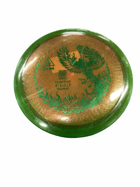 Vist Large View of Product Image Which is Used YUKON DISCS JIN WU GLAZE Disc Golf Driver Green
