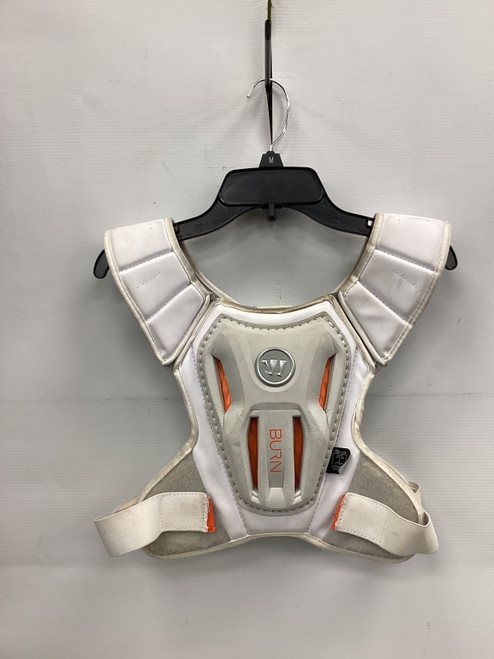Vist Large View of Product Image Which is Used Warrior BURN Lacrosse Shoulder Pads White MD