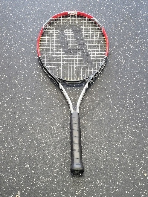 Vist Large View of Product Image Which is Used Prince WIMBLEDON TOURNAMENT II Adult Tennis Racquet Black 4 1/4"