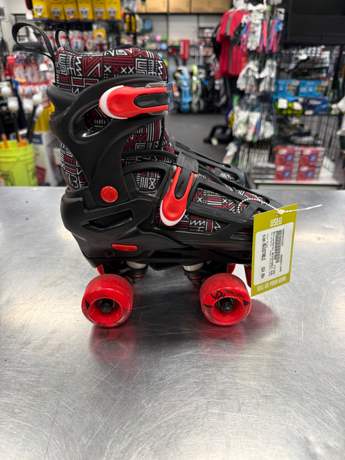 Vist Large View of Product Image Which is Used RollerDerby ADJUSTBALE QUAD Junior Roller Quad Skates Black Adjustable