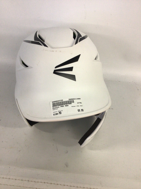 Vist Large View of Product Image Which is Used Easton PRO MAX Batting Helmet No Mask White MD