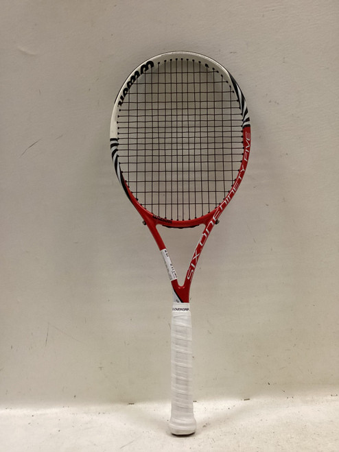 Vist Large View of Product Image Which is Used Wilson SIX ONE NINETY FIVE Adult Tennis Racquet Red 4 3/8"