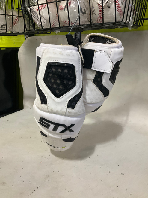 Vist Large View of Product Image Which is Used STX CELL II Lacrosse Arm Pads/Guards White MD