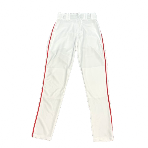 Vist Large View of Product Image Which is Used Alleson TAPERED BOTTOM W PIPE BB/SB Pant Mens White And Red SM