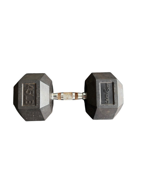 Vist Large View of Product Image Which is Used Hex Dumbbell (Each) 45 lb