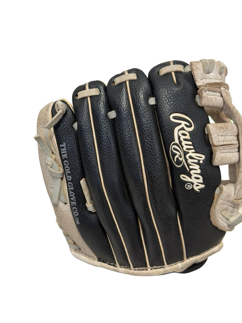 Vist Large View of Product Image Which is Used Rawlings PLAYMAKER PM105HCB Leather Palm Youth Baseball Glove RH Throw Black 10 1/2"