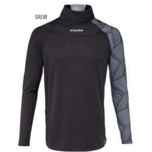 Vist Large View of Product Image Which is New CCM JUNIOR SMALL CCM LONG SLEEVE TOP W/NECK GUARD