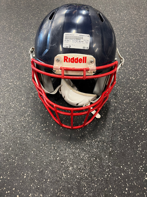 Vist Large View of Product Image Which is Used Riddell VICTOR HELMET YOUTH 2022 FB Helmet Navy Blue SM
