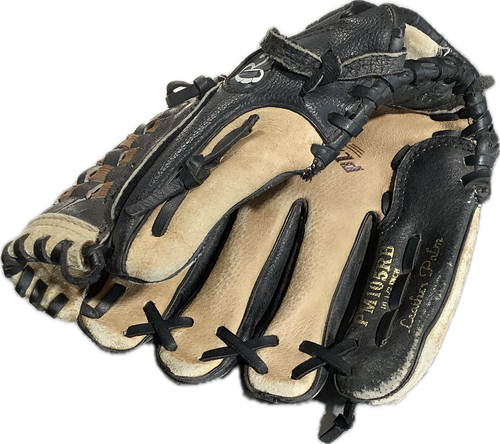 Vist Large View of Product Image Which is Used Rawlings PM105RB BB/SB Glove LH Throw Black 10 1/2"