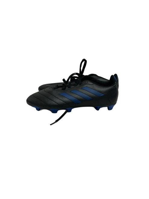 Vist Large View of Product Image Which is Used Adidas Goletto Jr 5 Soccer Cleats Black And Royal Blue 