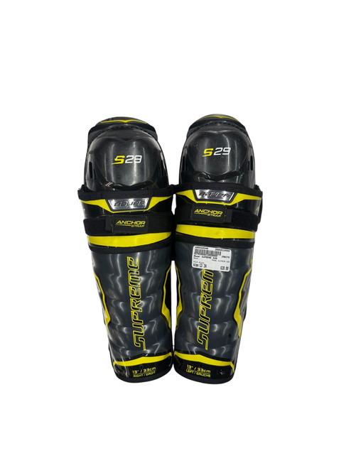 Vist Large View of Product Image Which is Used Bauer SUPREME S29 Intermediate Shin Guards Black 13"