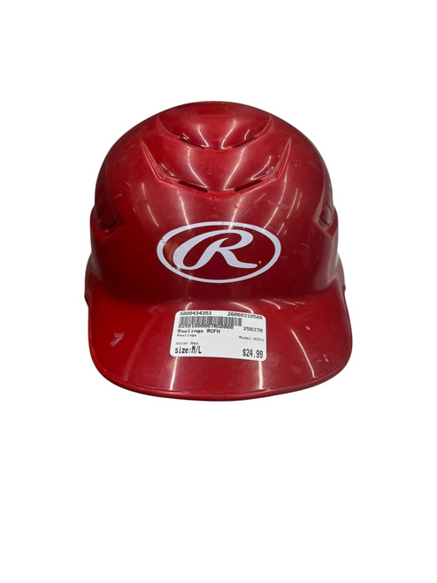 Vist Large View of Product Image Which is Used Rawlings RCFH Batting Helmet No Mask Red M/L