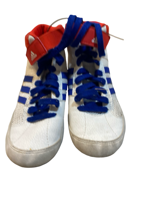 Vist Large View of Product Image Which is Used Adidas Wrestling Shoes White Junior 01.5