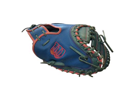 Vist Large View of Product Image Which is USED WILSON A2000 AUTISM SPEAKS DPCM BB/SB CATCHER'S RH THROW ROYAL BLUE 33"
