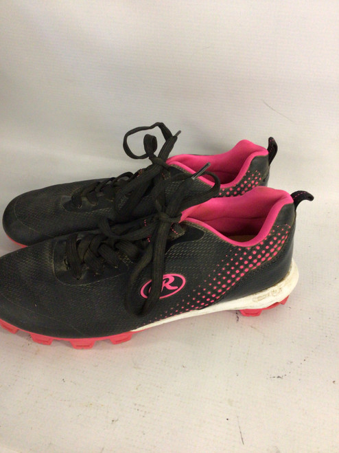 Vist Large View of Product Image Which is Used Rawlings COOLFLO CLEAT BB/SB Cleats Black And Pink Senior 8