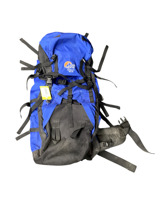 Vist Large View of Product Image Which is Used LOWE ALPINE CONTOR IV 90+ 15 Internal Frame Backpack Royal Blue