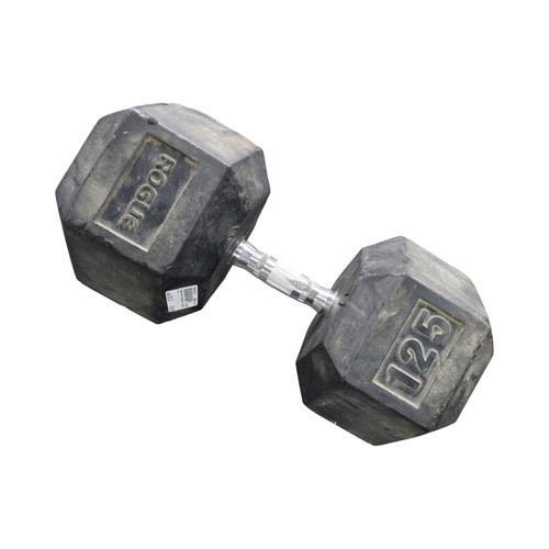 Vist Large View of Product Image Which is Used Rogue Hex Dumbbell (Each) 125 lb