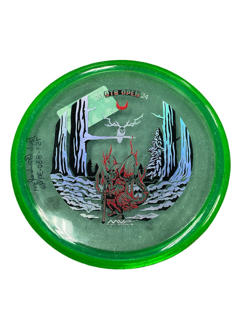 Vist Large View of Product Image Which is Used Axiom PRISM PROTON HEX Disc Golf Mid Range Green 165g