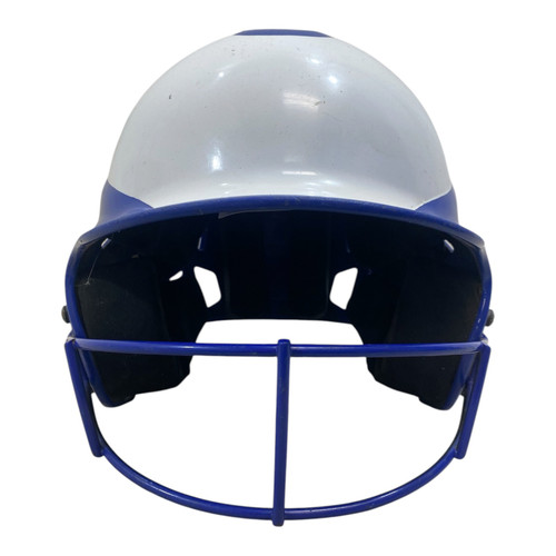 Vist Large View of Product Image Which is Used RIP-IT HELMET W MASK Batting Helmet w/Mask White And Royal Blue S/M