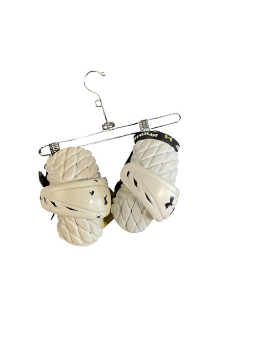 Vist Large View of Product Image Which is Used Under Armour ELBOW PADS Lacrosse Arm Pads/Guards White LG