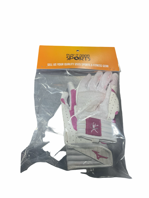 Vist Large View of Product Image Which is Used Mizuno BB/SB Batting Gloves White XS