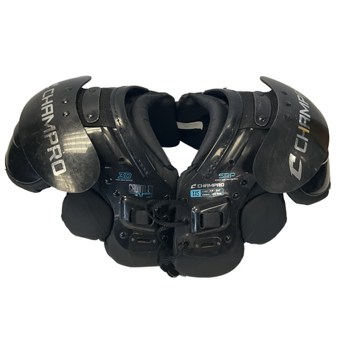 Vist Large View of Product Image Which is Used Champro CHAMPRO GAUNTLET V1 FB Shoulder Pads Black XXS