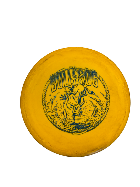 Vist Large View of Product Image Which is Used Innova BULLFROG Disc Golf Putter Gold