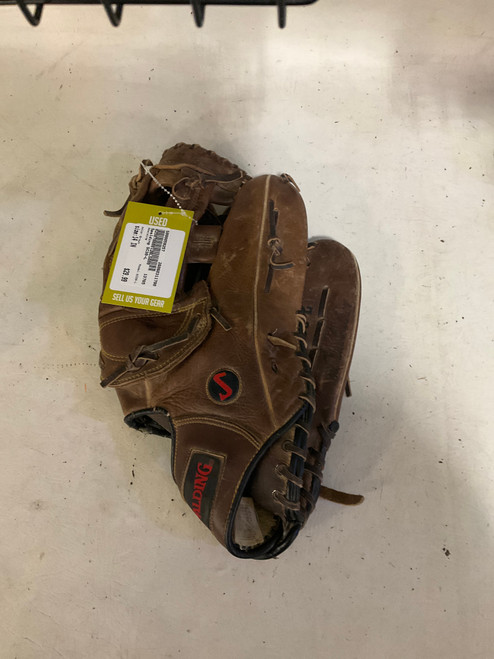 Vist Large View of Product Image Which is Used Spalding SC30-L BB/SB Glove RH Throw Brown 14"