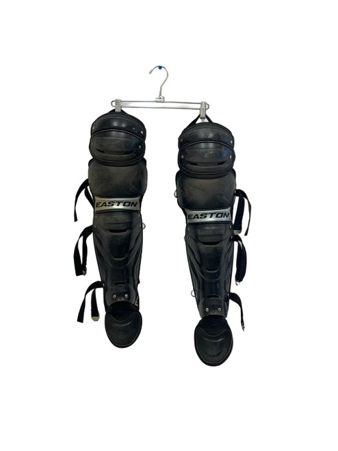 Vist Large View of Product Image Which is Used Easton Gametime Intermediate 12-15 Catchers Leg Guards Black  