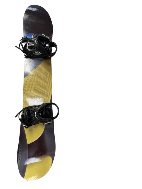 Vist Large View of Product Image Which is Used PUBLIK 155cm Black Snowboard w/ Salomon Pact Bindings