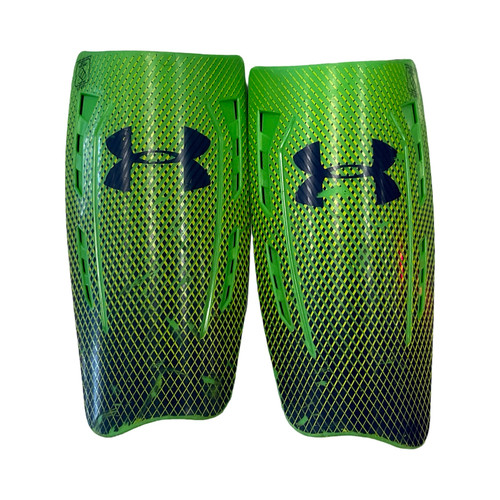 Vist Large View of Product Image Which is Used, Under Armour, Soccer Shin Guards, Youth, Green, Large