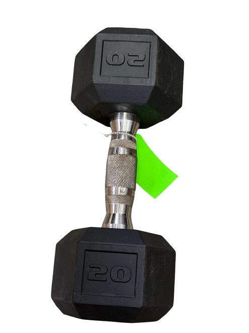 Vist Large View of Product Image Which is Used Rubber Hex Dumbbell (Each) 20 lb