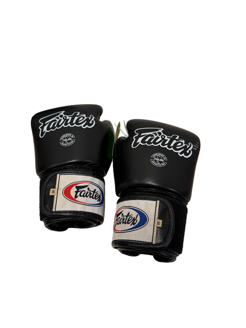 Vist Large View of Product Image Which is Used FAIRTEX Leather 10oz Boxing Gloves Black